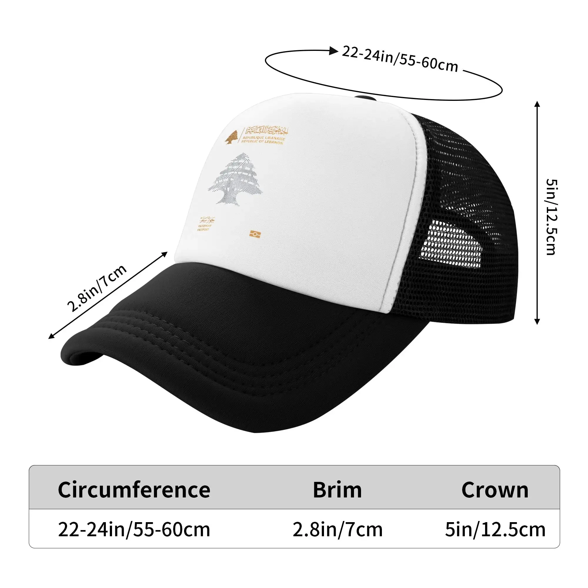 New Lebanon Passport  Sun Hats  Trendy Unisex Men Mesh Trucker Hat Sun-Proof Design Outdoor Sport Baseball Cap Birthday Present