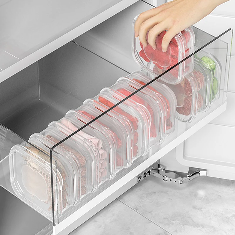 1p Refrigerator Transparent Food Storage Container Kitchen Food With Lid Sealed Fresh-keeping Box Food Storage Box Kitchen Tools