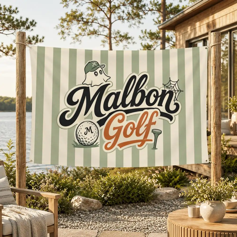 Marke Malbon Golf-Flaggen Minimalistische Stoff-Flaggen Outdoor-Gartenbanner Hängeschild für Laden- und Heimdekoration – Detail 15