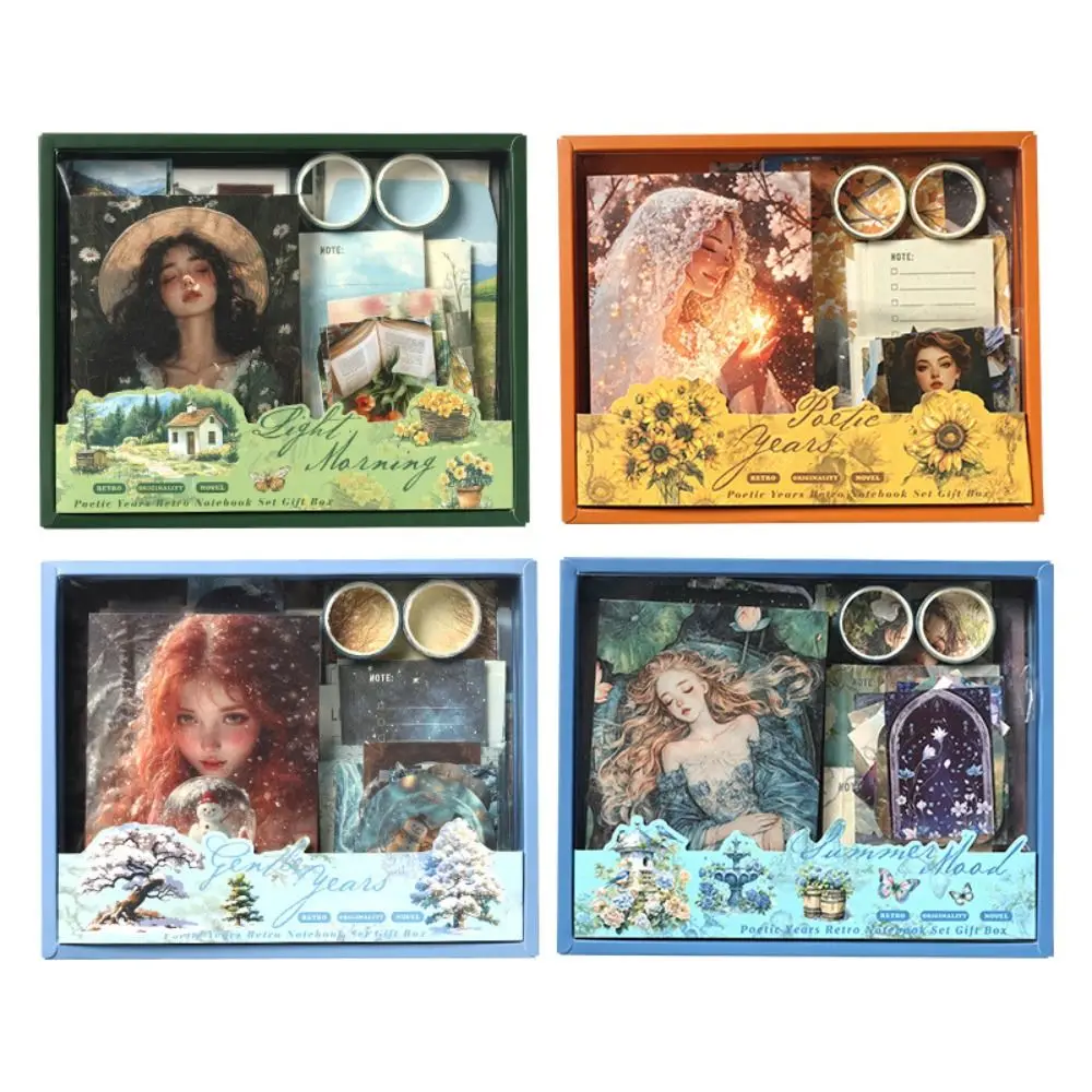 

124 Pcs DIY Collage DIY Scrapbooking Pack Exquisite Creative Material Paper Combo Kit Handmade Junk Journal Decor Set