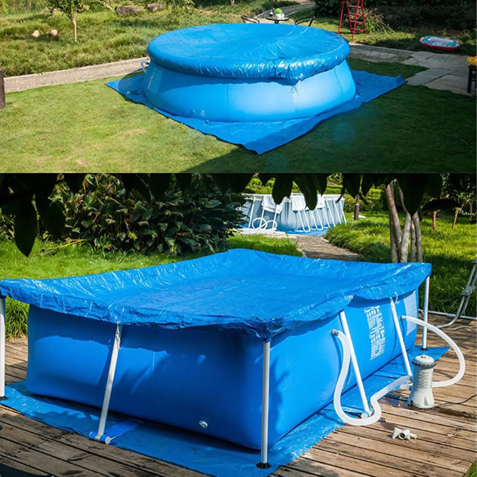 

183/224/305cm Inflatable Pool Cover Protector Heat Retaining Blanket Safety Protector Easy Set Blanket For Outdoor Hot Tub Spa