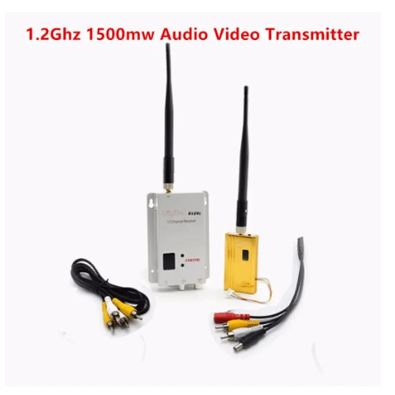 Nuevo FPV 1,2 Ghz 1,2G 8CH 1500Mw emisor AV inalámbrico TV Audio Video transmisor receptor Combo para QAV250 250 FPV RC(B)