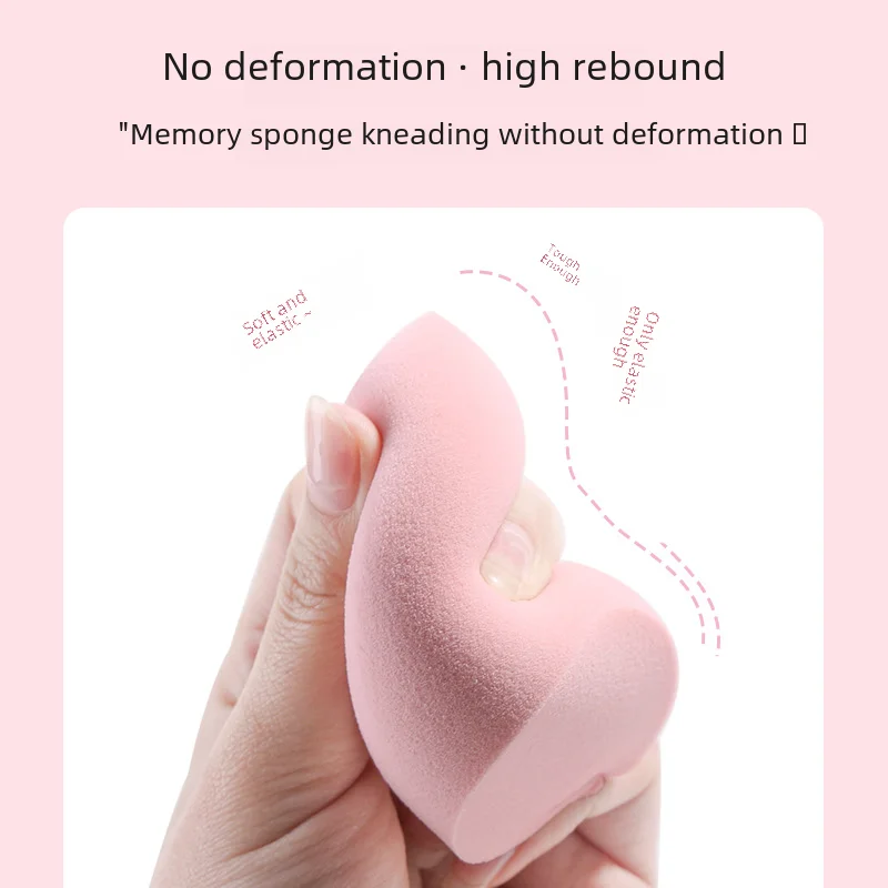 Popular love heart-shaped cosmetic egg batch water drop cut beauty blender suit smear-proof makeup