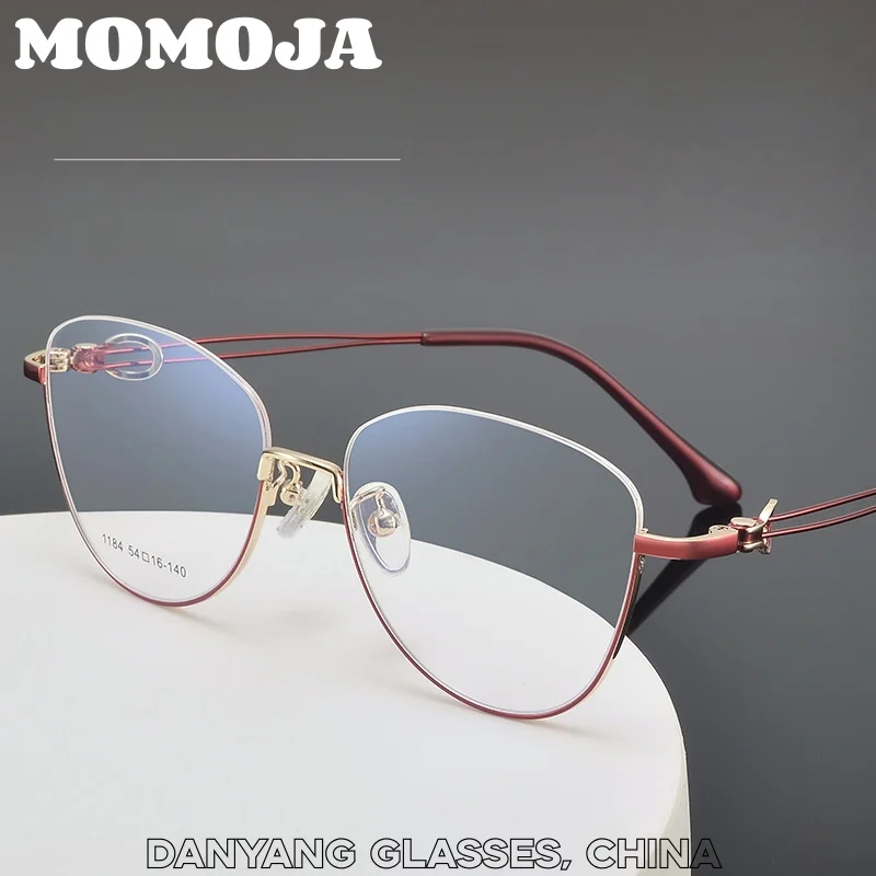 momoja-titanium-alloy-women-cat-eye-half-eyeglasses-ultra-light-light-luxury-trendy-exquisite-elegant-high-quality-glasses-frame