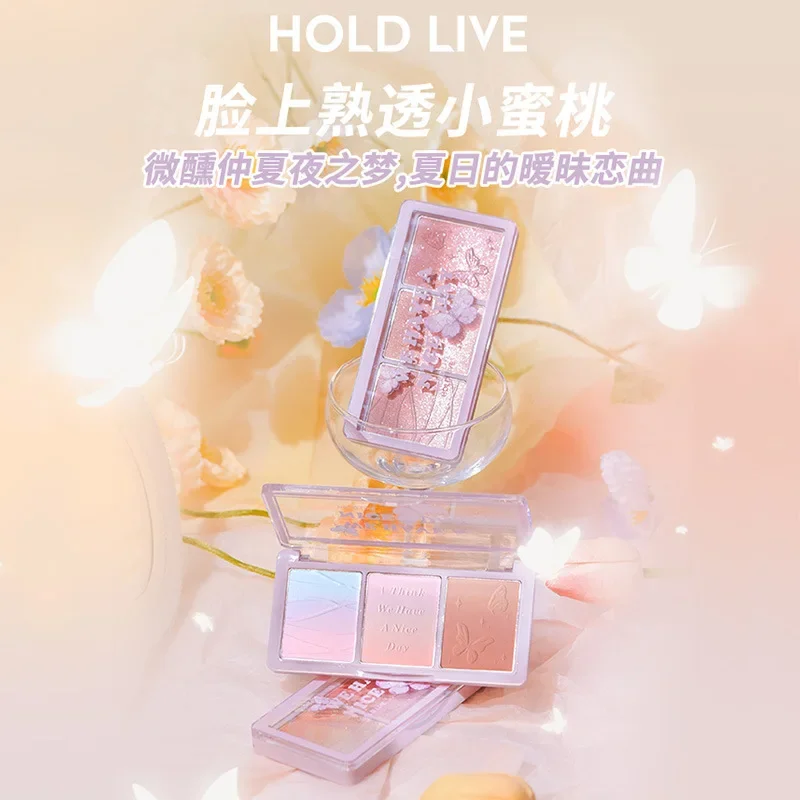 HOLD LIVE Secret Garden 3-color blush eyeshadow blush purple blush blue natural contouring peach color