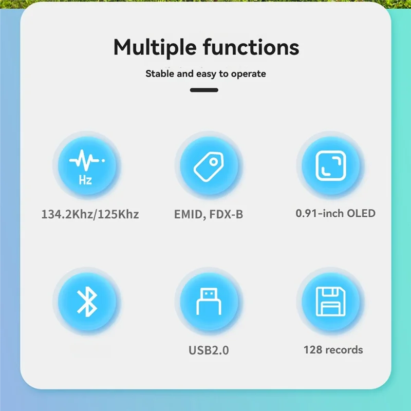 Leitor RFID para animais de estimação 134.2Khz 125Khz Scanner de chip para animais de estimação de dupla frequência para etiqueta animal USB + Bluetooth Pet Cat Dog-AB52
