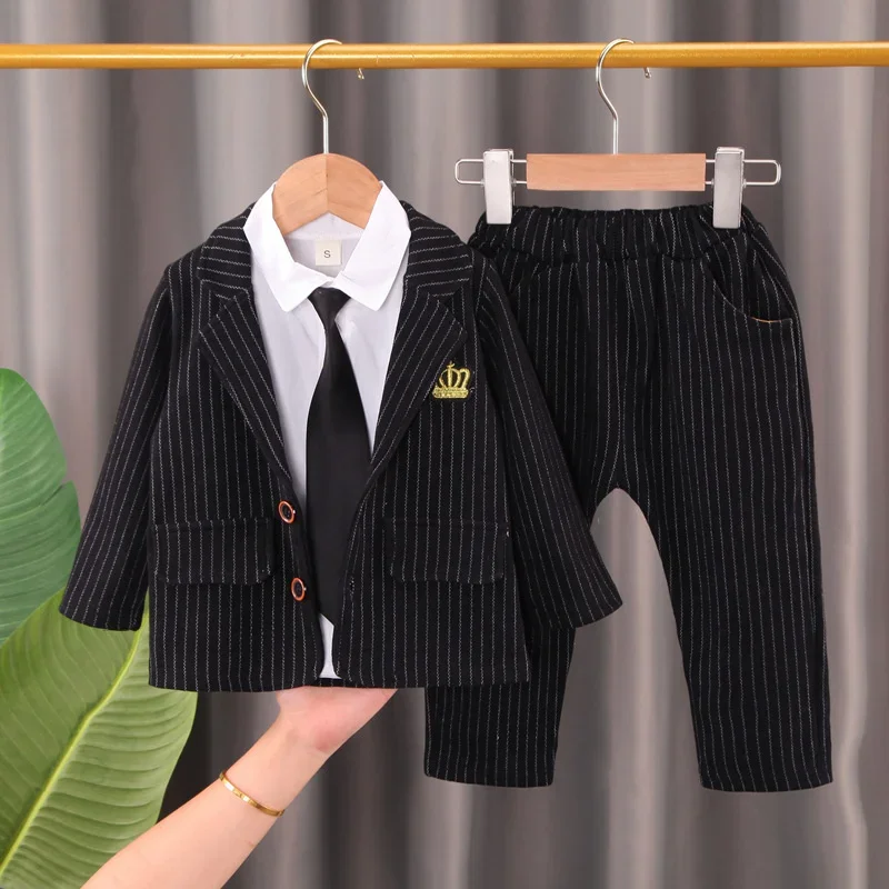 

New Spring Autumn Baby Boys Clothes Children Coat Shirt Pants 3Pcs/Sets Toddler Gentleman Suit Infant Outfits Kids Sportswear