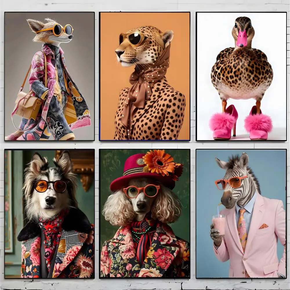 Art Concept Eclectic Fashionista Animal Poster Superior Home Space  Indoor Decorative Art & Home Decor