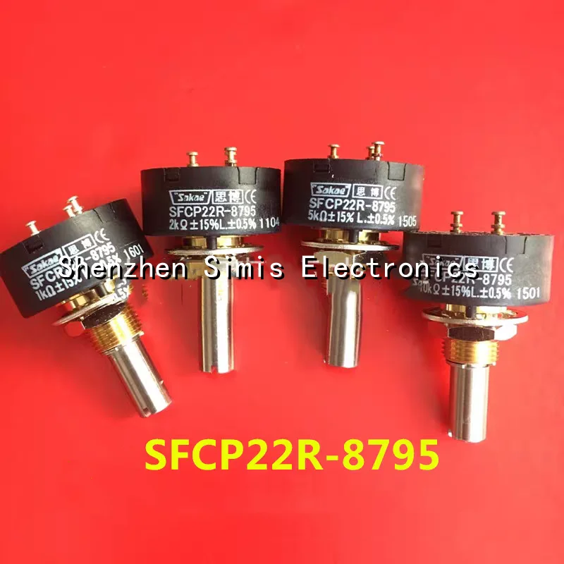 1pcs，360 degree rotary potentiometer，SFCP22R-8795，1K 2K 5K 10K，L±0.5%，Axis length 22mm, axis diameter 6mm