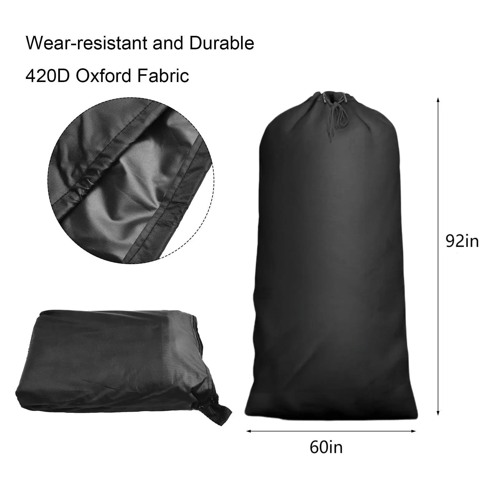 Grass Clippings Bag Lawn Tractor Leaf Bag Garden Maintenance Lightweight Outdoor Debris Collection 420D Oxford Cloth