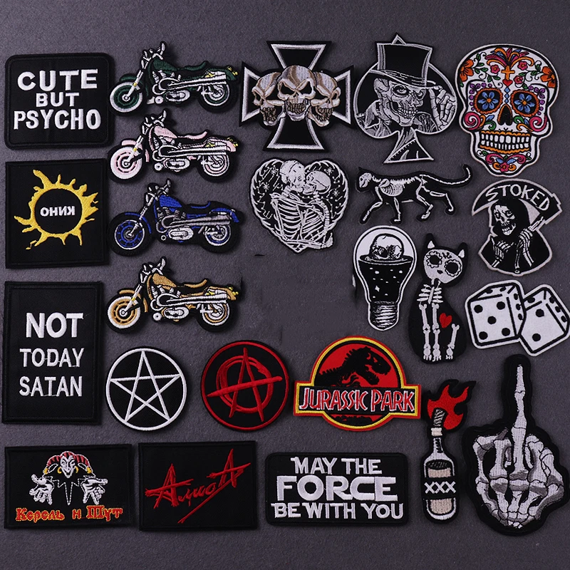 Band Patch Motorcycle Embroidery Patches Applique On Clothes Ironing Patches For Jeans Clothing Punk ROCK MUSIC Patch DIY Decor