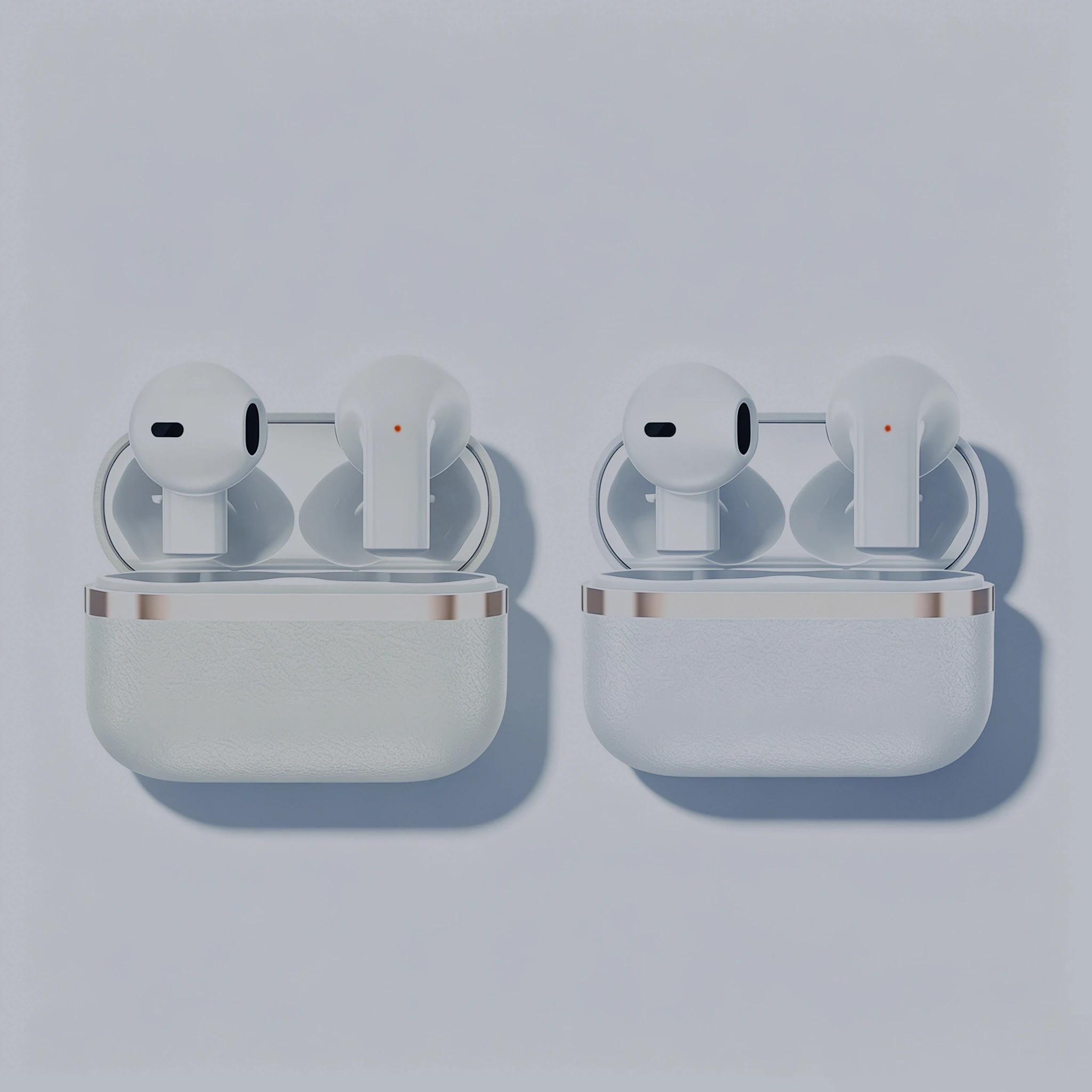 Premium Leather Wireless In-Ear Earbuds Sleek Streamlined Design All-Day Battery Life Portable Bluetooth Headphones with Mic