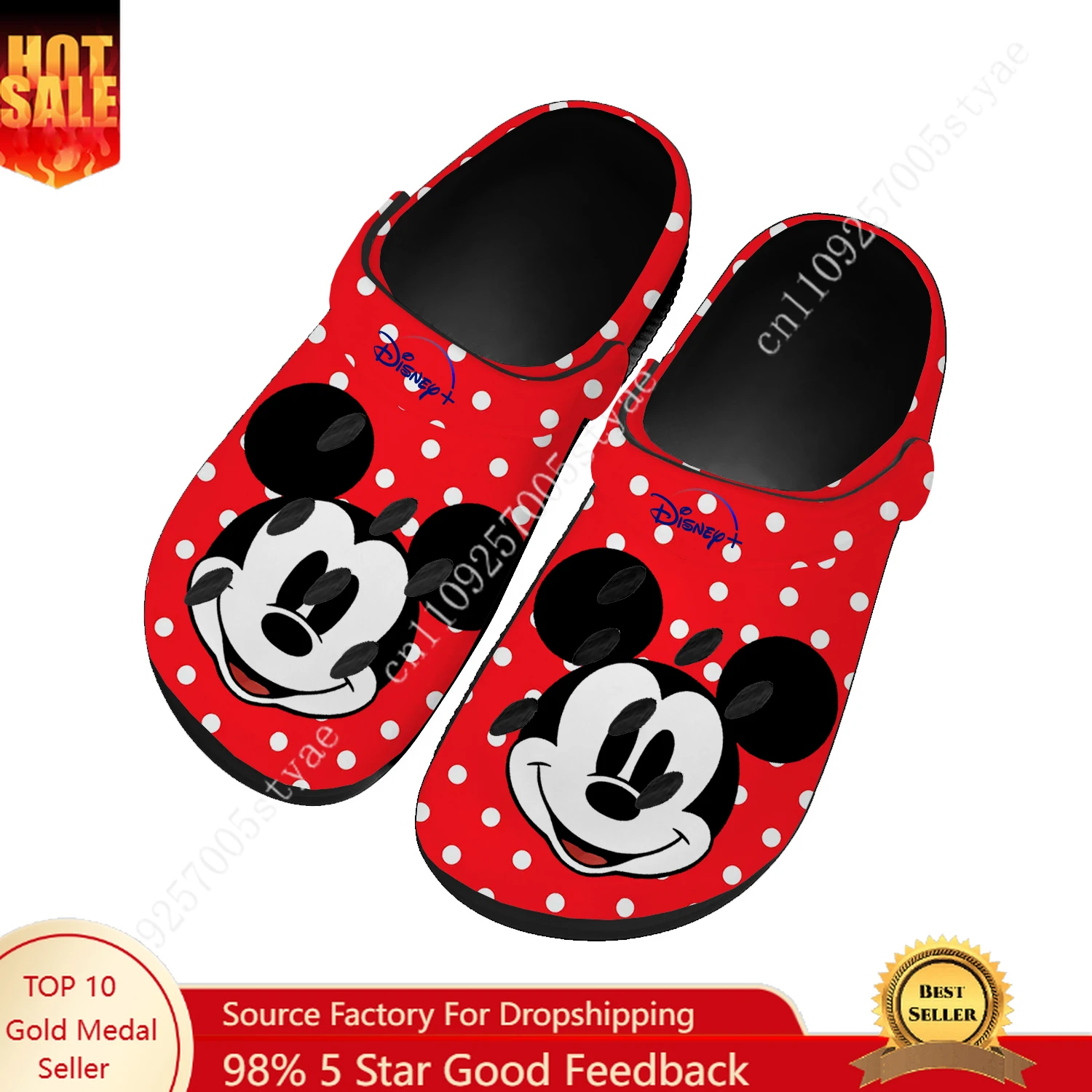

Disney Mickey Mouse Water Shoes Mens Womens High Quality Fashion Home Garden Clogs Custom Sandals Beach Breathable Hole Slippers