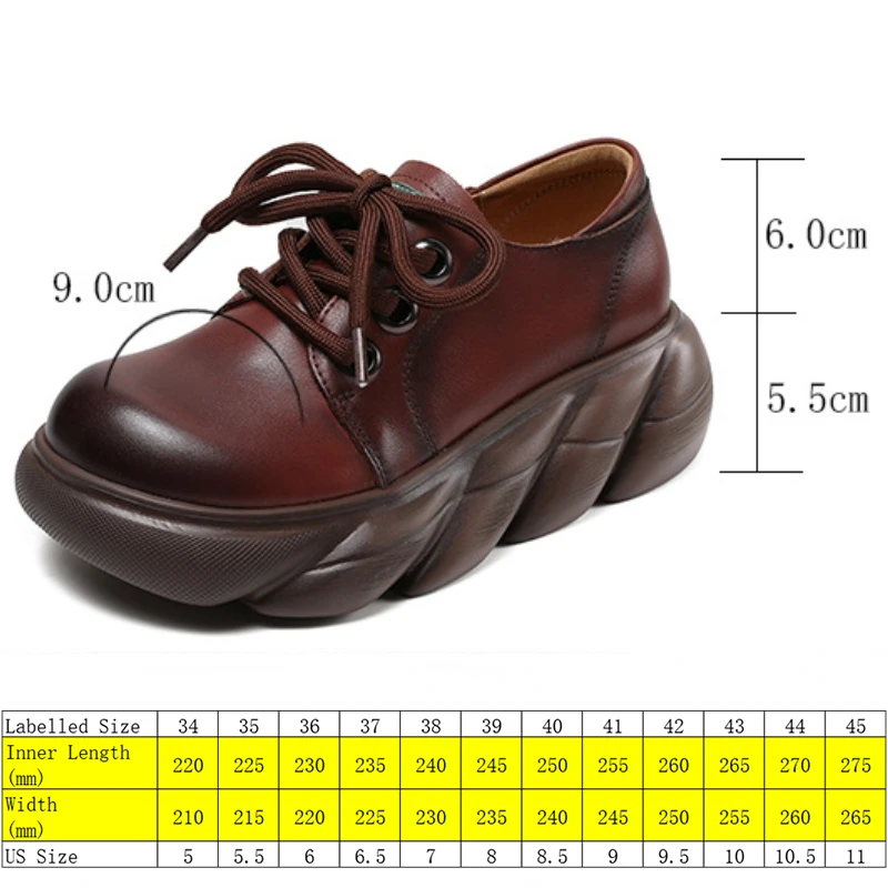 Koznoy 5.5cm Retro Cow Genuine Leather Round Toe Platform Wedge Flats Shoes Summer Spring Autumn Lace Up Mary Jane Ladies Women