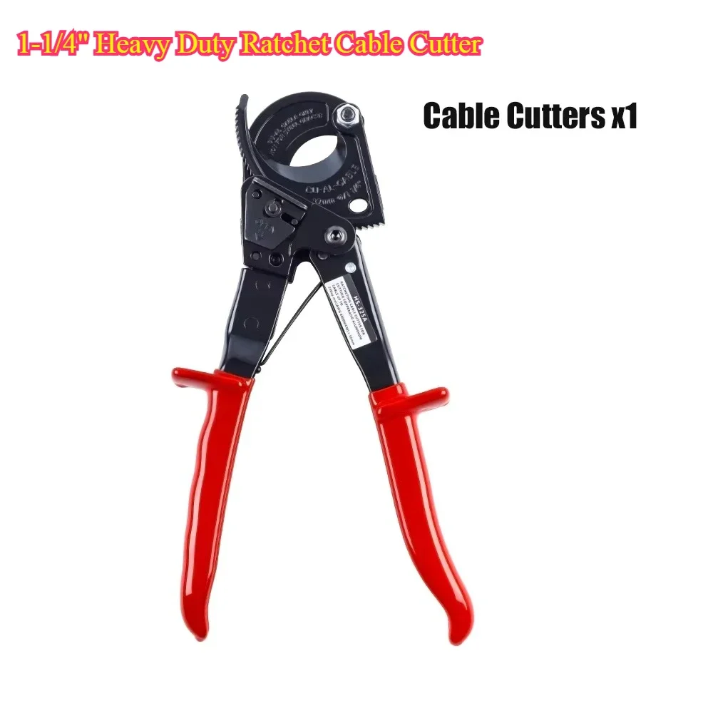 

1-1/4" 0-240mm2 Cable Stripper Tool Cutter Cutting Range Ratchet 32mm Suitable For Multi-strand Copper And Aluminum Cables