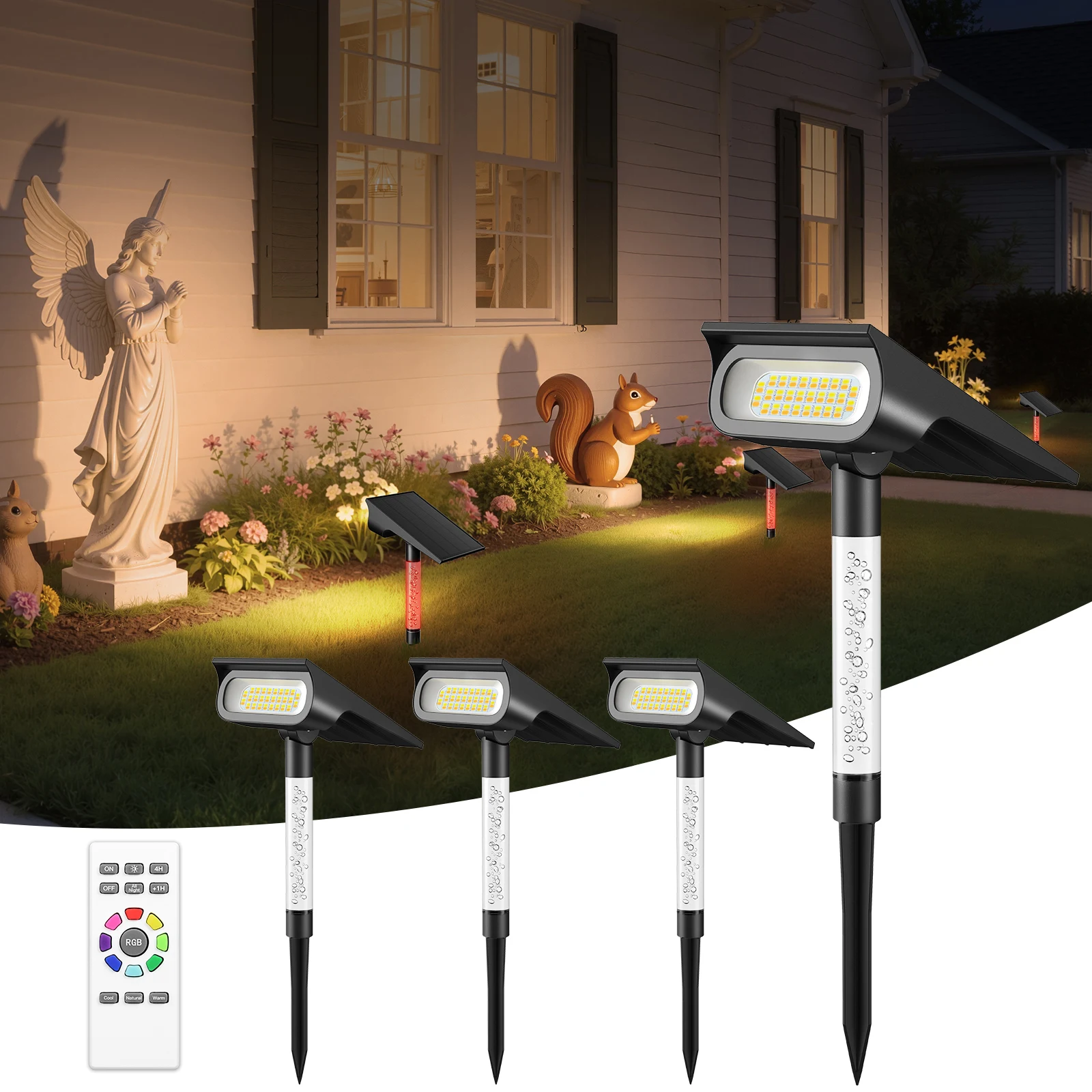 

2025 уличный солнечный водонепроницаемый светодиодный ландшафтный светильник, высокая яркость, прожектор для газона для садов, дворов, деревьев, дорожек, террасы