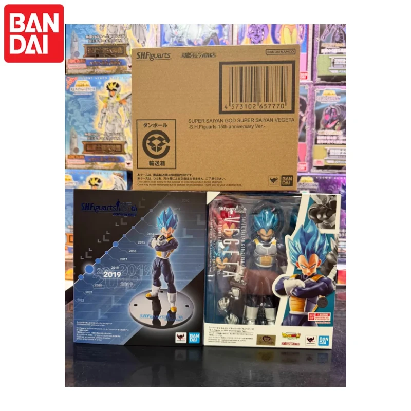 

In Stock！Bandai S.H.Figuarts Dragon Ball Super 15th Edition Super Saiyan God Blue Vegeta Action Anime Figures Models Toys Gifts
