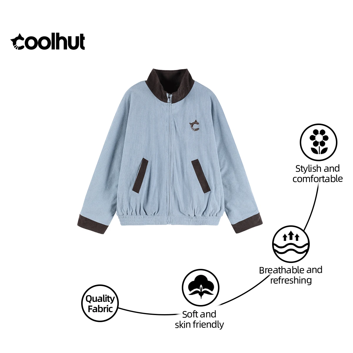 

COOLHUT Women's 2025 Vintage Baseball Jacket Color Block Loose Fit American Retro Spring Casual Outerwear Streetwear Fashion