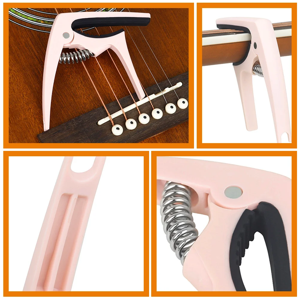 Capo Guitarra acústica y afinador Abrazadera en blanco Kit de accesorios eléctricos Abs Mujer