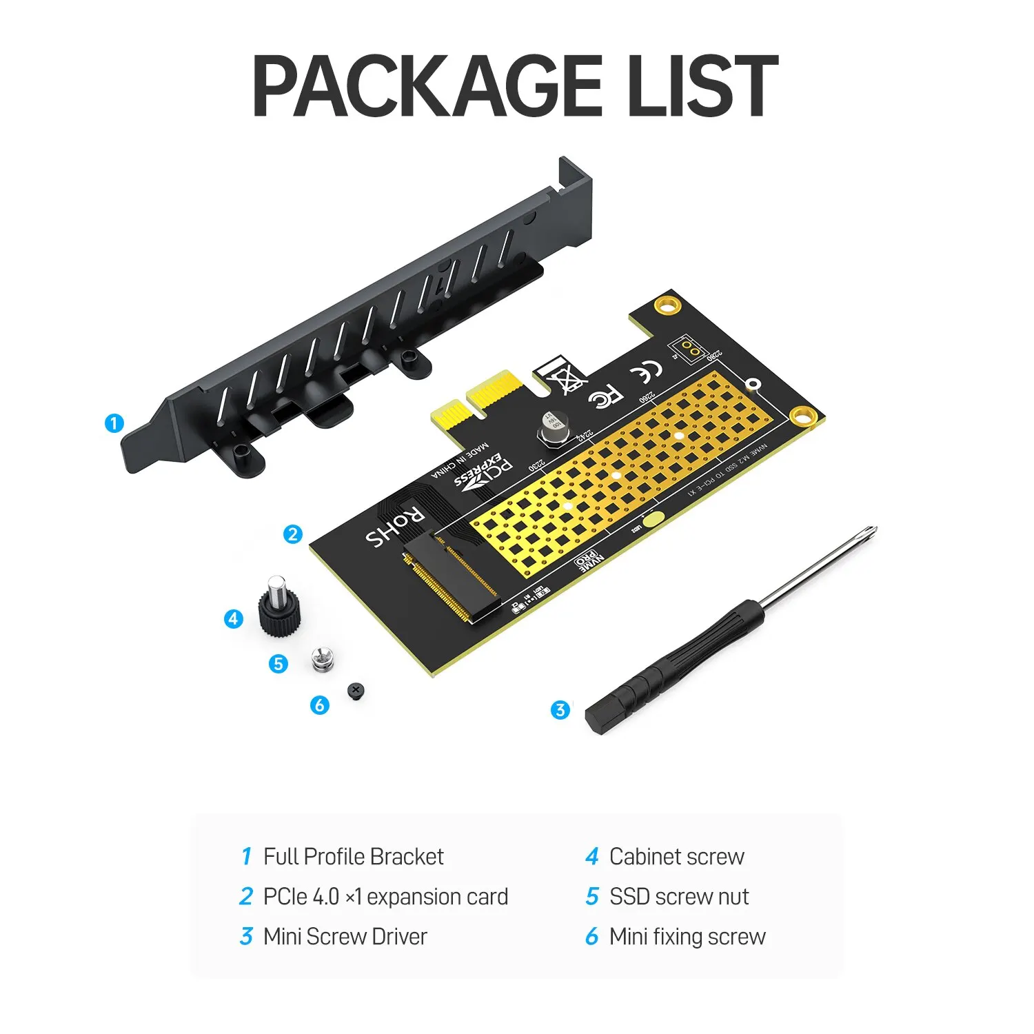 JEYI M.2 NVME SSD to PCIE X1 Adapter Card, 2280 SSD PCIe 3.0 4.0 Expansion Card for Desktop PC, PCI-E GEN4 16Gbps Full Speed SK1