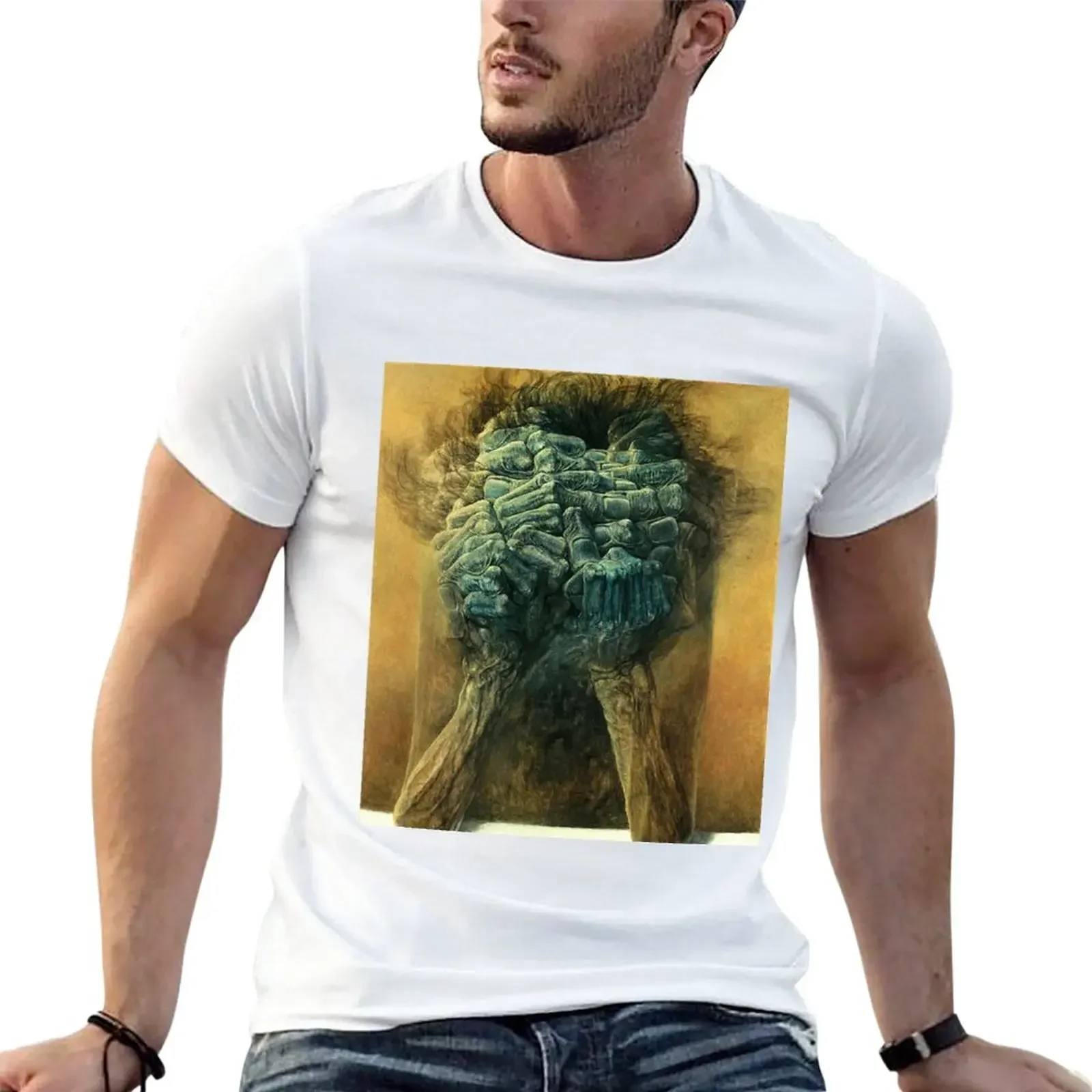 zdzislaw beksinski T-Shirt shirts graphic tees summer tops funnys slim fit t shirts for men