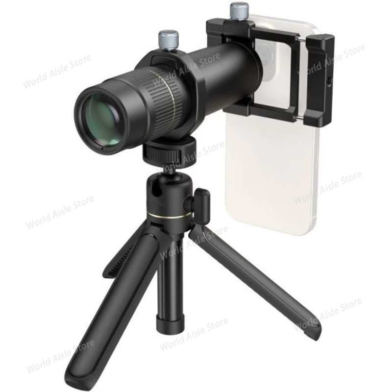 Universal Mobile Phone 8x Telephoto Lens for iPhone 16 Pro / Pro Max T-mount Telephoto Lens w Tripod Lens Clamp