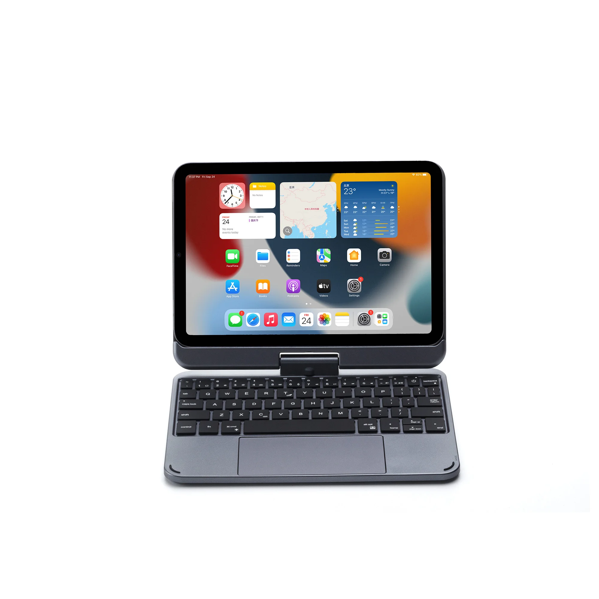 Doqo回転式iPad Mini 第7/6世代対応 マグネット式キーボードケース