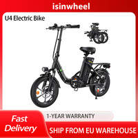 isinwheel U4 Electric Bike, Foldable and Ultra-light Frame, 500W Motor, 36V 10.4Ah Battery, 16*2.15-inch Tires, 25km/h Max Speed