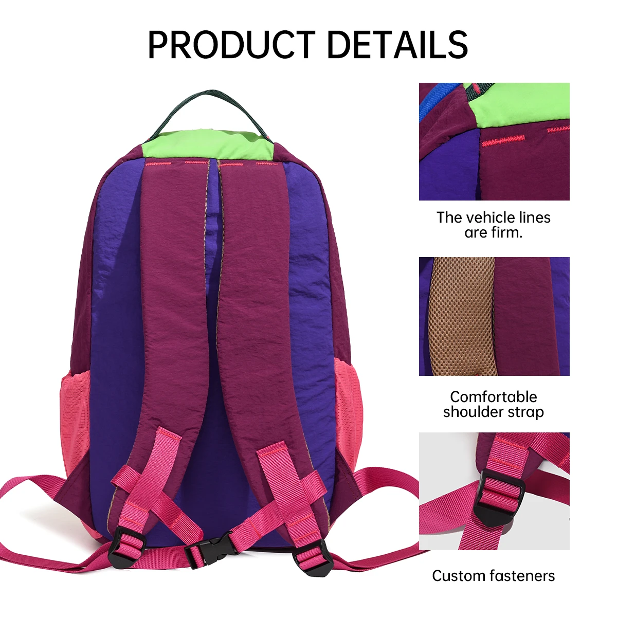 Cross-border design backpack for women, fashionable and trendy college student bag, lightweight outdoor sports backpack with contrasting colors, suitable for hiking