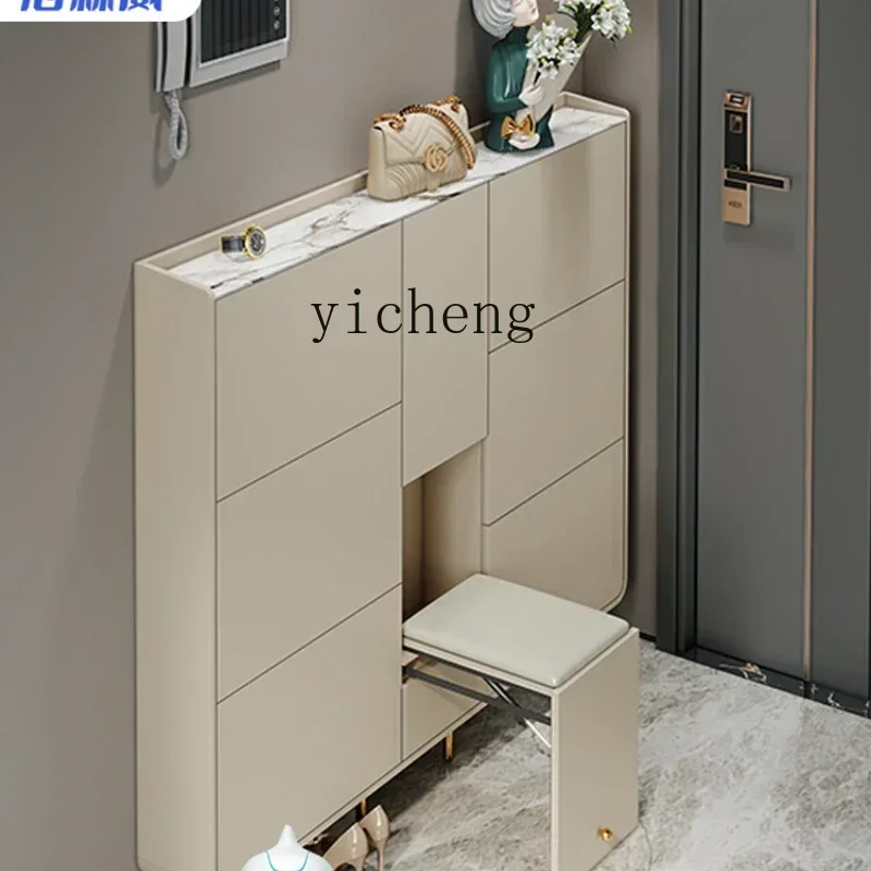 OO3-  Modern Light Luxury Slate Entry Entry Entrance Cabinet Simple and Ultra-thin Household Door Stool