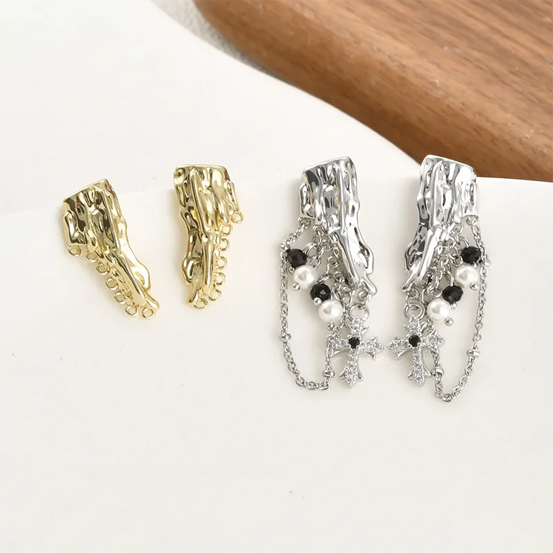 Copper-plated 14k Gold Color Special-shaped Branches Multi-hanging Stud Earrings DIY Handmade Earrings Accessories Materials