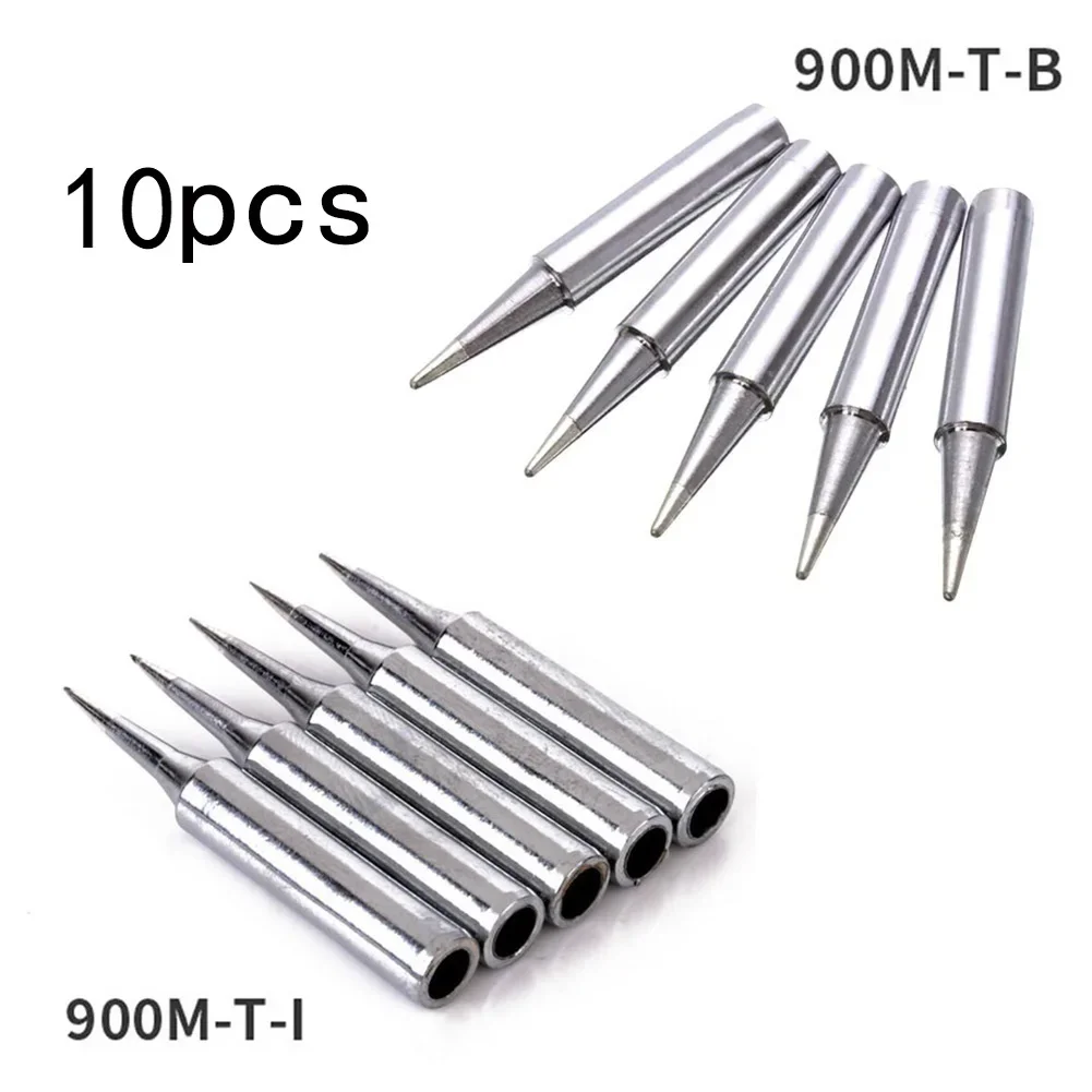 Small Size 10 Pack Soldering Iron Tip 1.65\" Silver 900M-T-I / 900M-T-B High Safety Lower Temperature Soldering