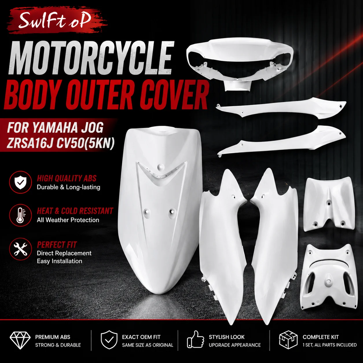 Akcesoria motocyklowe do JOG ZRSA16J CV50 (5KN) Body Fairing Painted Kit artistic Plastic motocykl Przednia pokrywa Pokrywa boczna