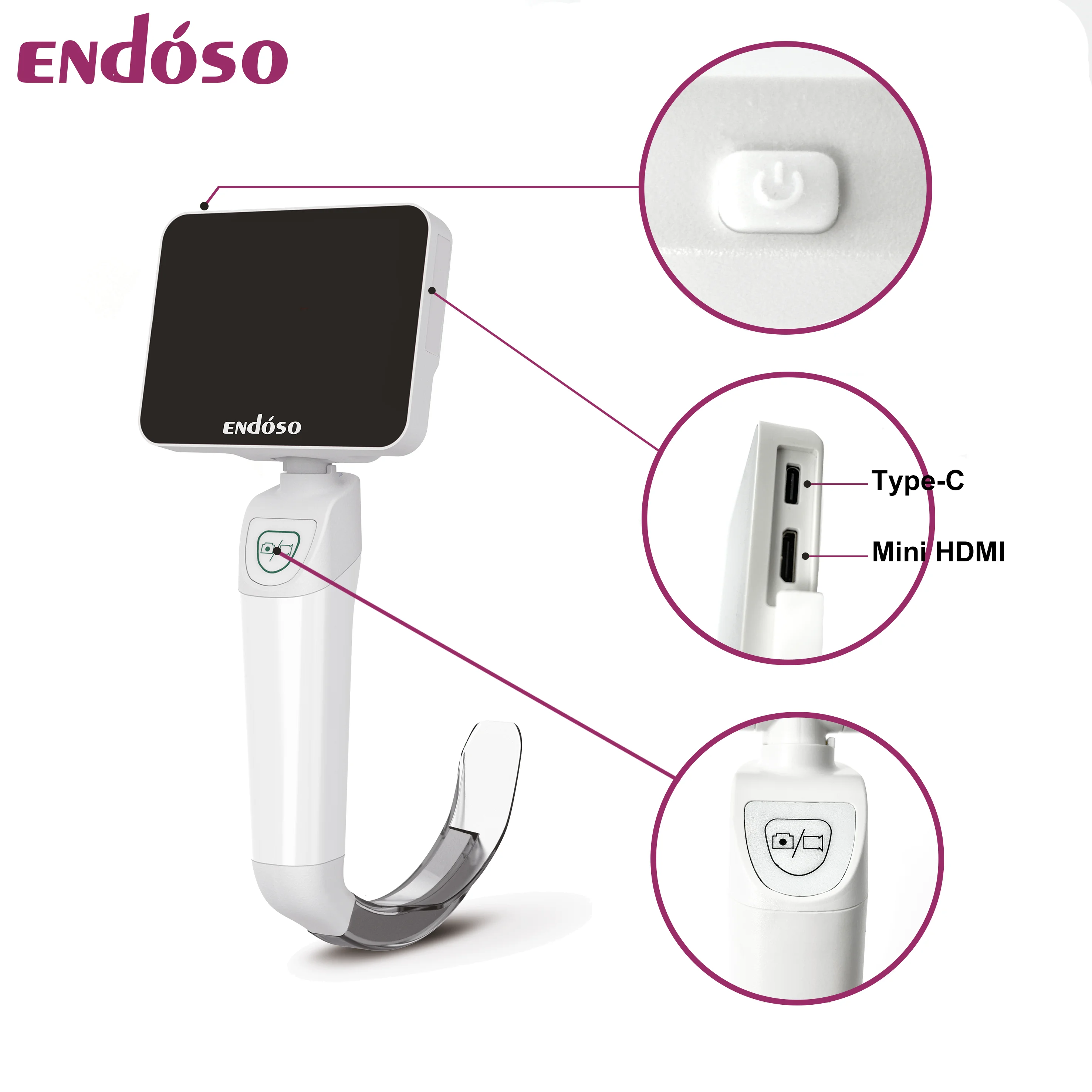 CE Approved Portable Neonate Pediatric Adult Laryngoscopy Video Laryngoscope for ENT Surgery