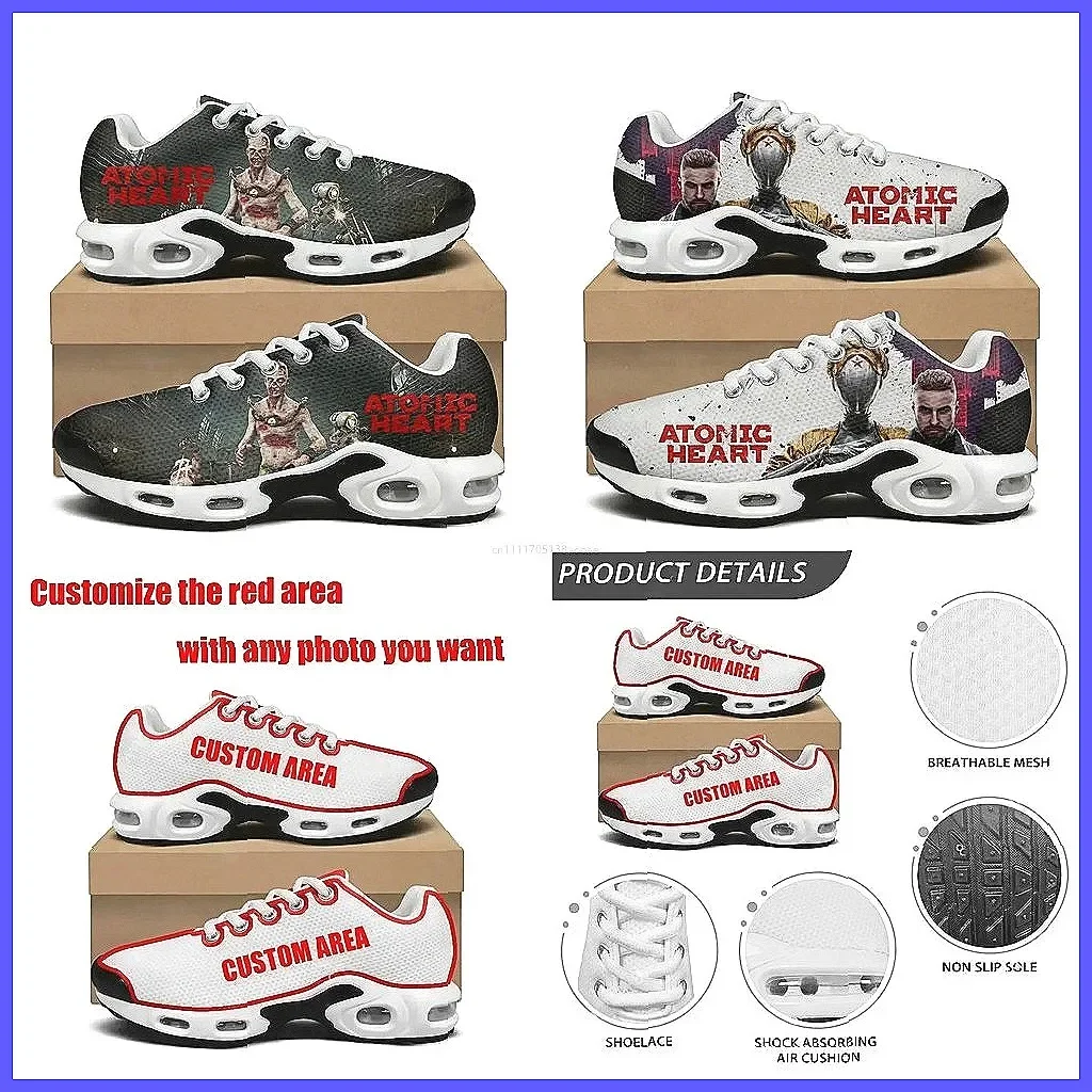 

Кроссовки Atomic Heart Air Cushion: легкие спортивные кроссовки из сетчатого материала для мужчин и женщин, с индивидуальной шнуровкой