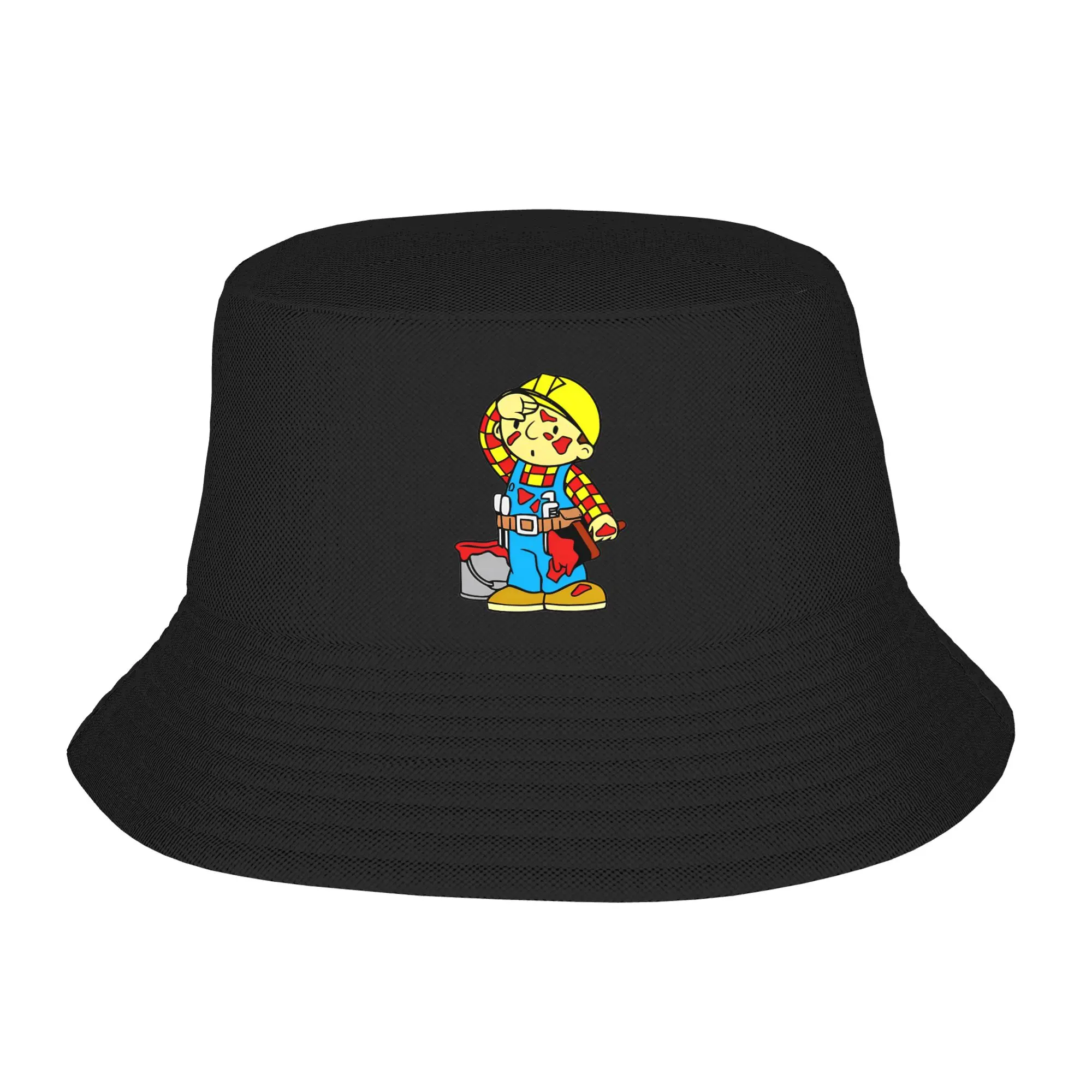 Sombrero de Pescador Divertido de Bob el Constructor para Adolescentes, Sombreros de Playa Plegables para Pesca, Gorras de Pescador, Sombrero de Bob