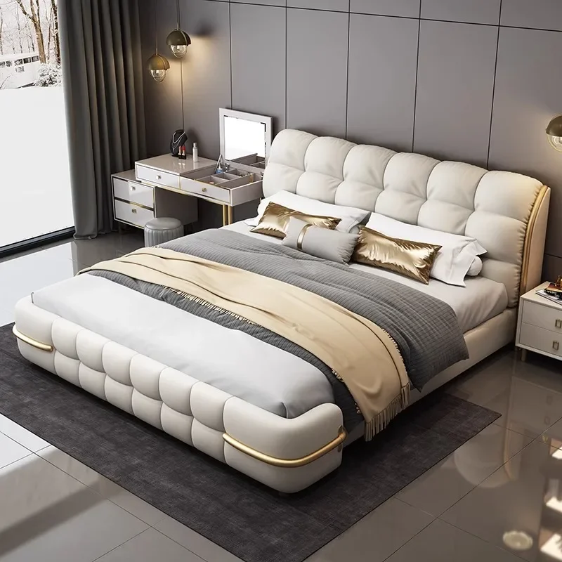 

Salon Design Bed Frame Fashionable European Luxury Fashionable Aesthetics Bed Wedding High Quality Bedroom Muebles Furniture