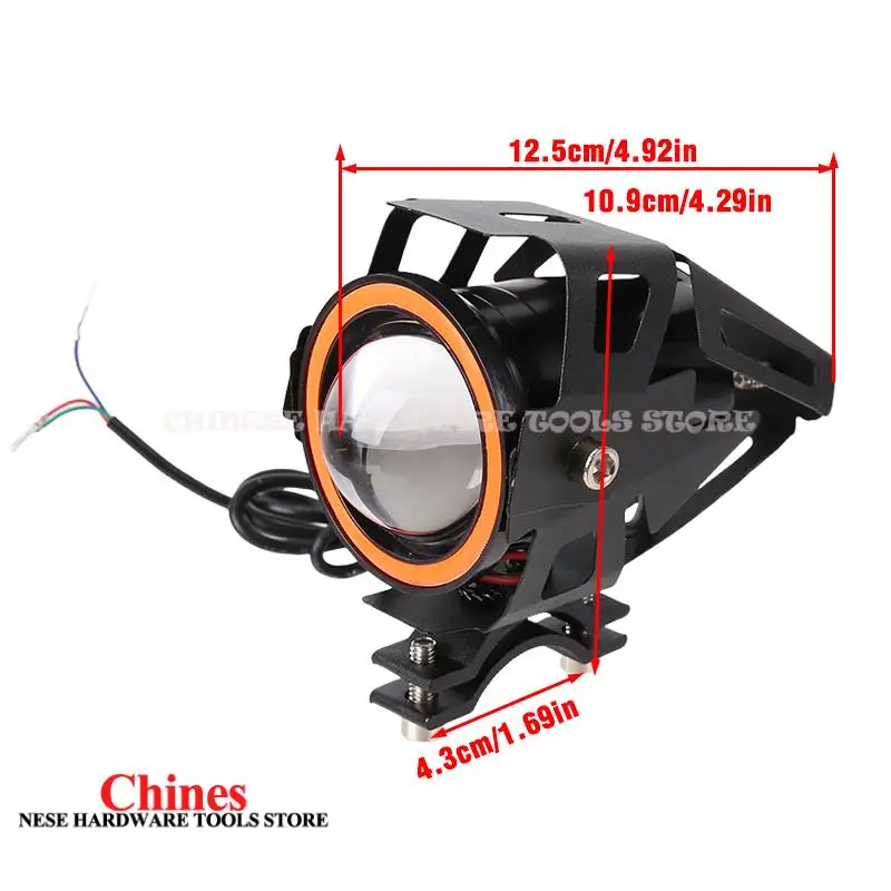 Lampu Sorot LED Angel Eye untuk Skuter Listrik, Lampu Bantu Mengemudi, Senter LED Mini, Lampu Sorot Depan, Aksesoris ATV Skuter