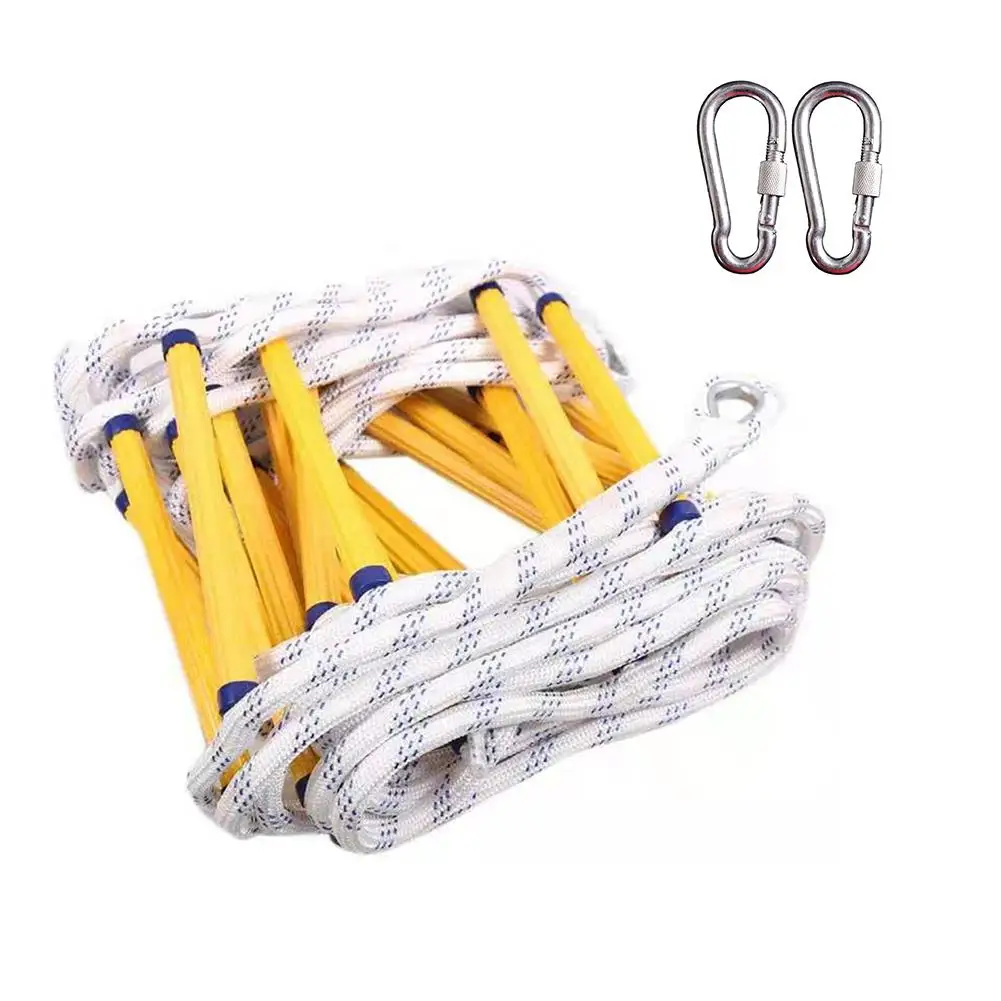12m Emergency Safety Ladder With Hook Carabiner High Quality Universal For Children And Adults Escape From Window And Balcony