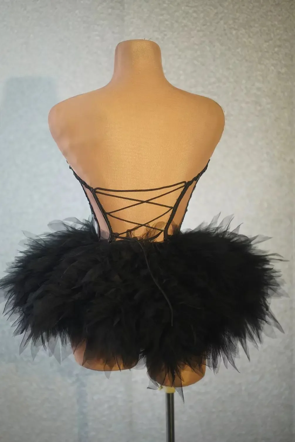 Rotterdam Kly-Robe Courte à Paillettes Noires pour Femme, Tenue de Soirée, Bal, Anniversaire, Séance Photo, Costume de brev