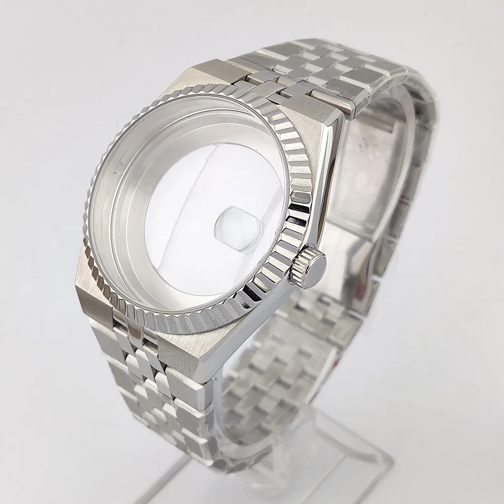 Корпус NH35, 39,7 мм, сапфировое стекло, корпус мужских часов из нержавеющей стали, подходит для механизма NH34/NH35, часы с индивидуальным логотипом в сборе