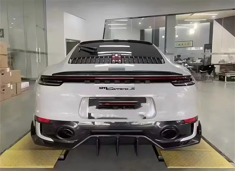 For Porsche Panamera 911 992 ReaI Carbon Fiber Bumper Rear Lip Spoiler Kit