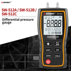 SNDWAY SW-512 Series Digital Manometer Air Pressure Gauge +-103.42 KPa 0.01 Resolution air pressure Differential Gauge Kit Tool