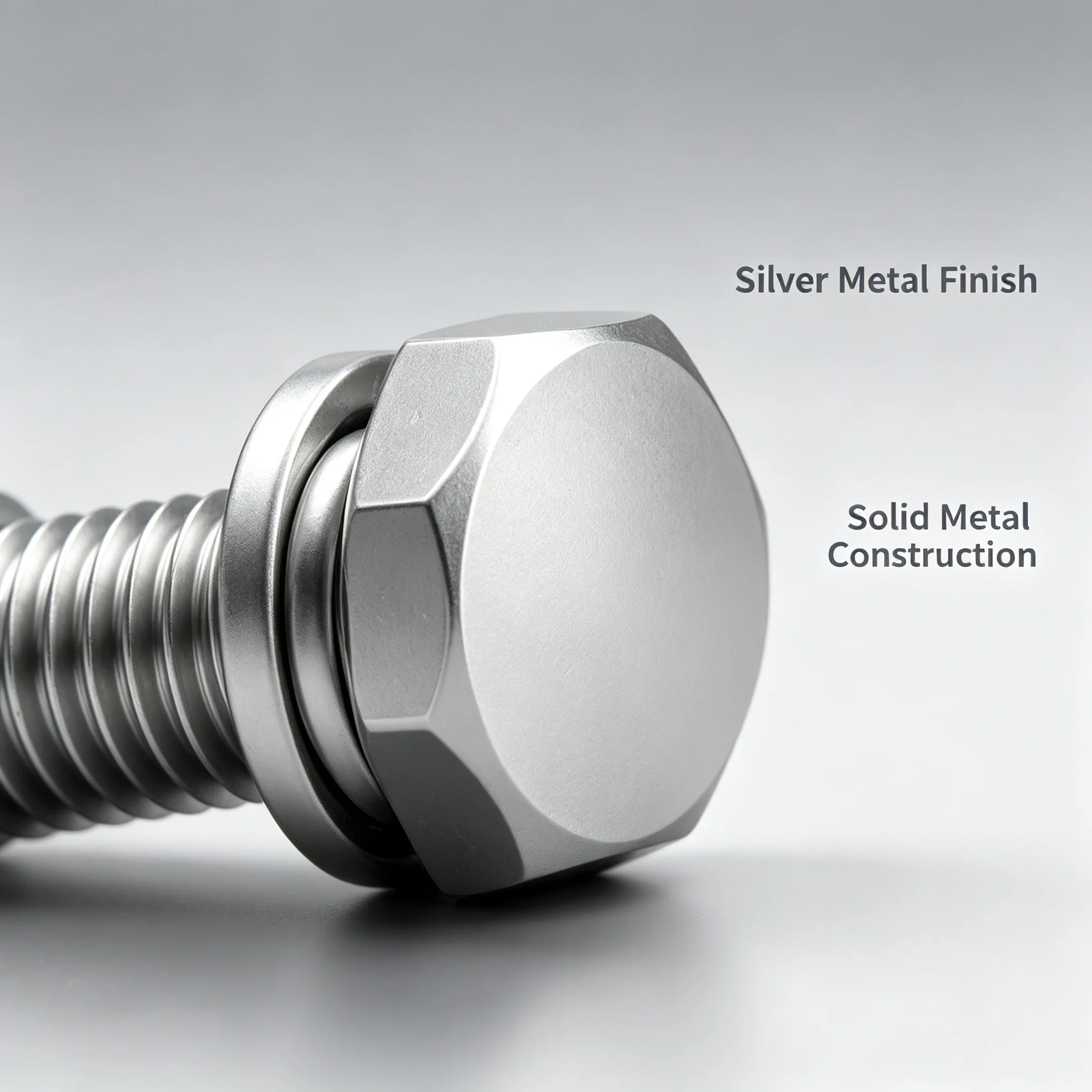 304 Stainless Steel Hex Head Bolt Set DIN933 Full Thread Hex Screw With Nut Flat Spring Washer, M8 M10 M12 M14 Multiple Length