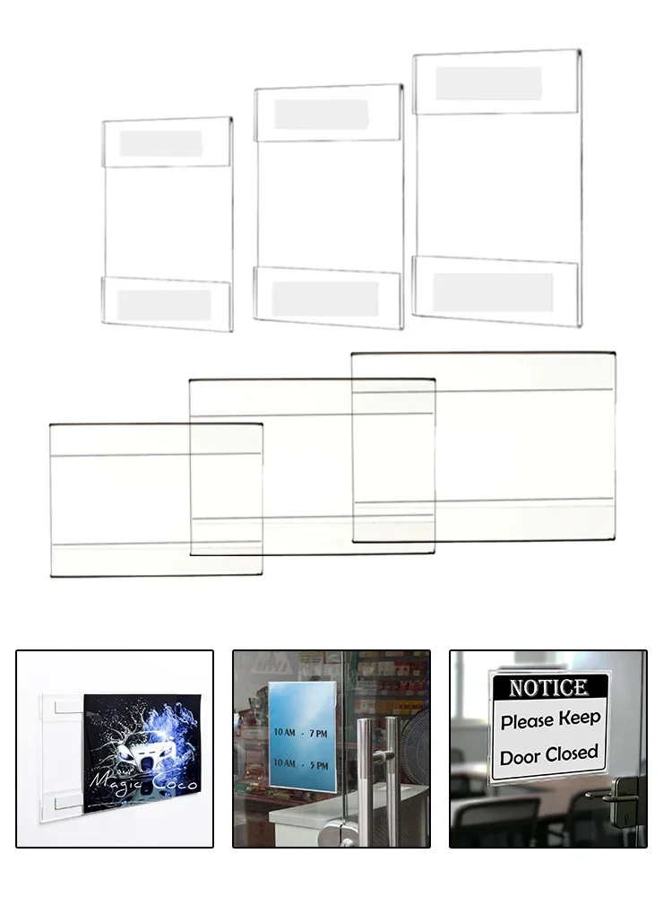1pcs A4/A5 Acrylic Photo Frame No Punching Wall-Mounted Transparent Tag With Table Sign Display Frame Home Decoration