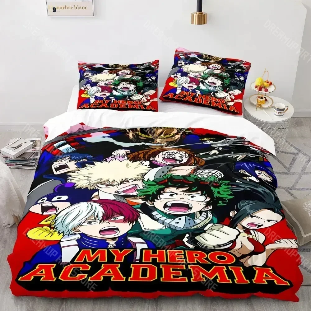 Exquisite 3D Print My Hero Academy Bedding Set Anime Characters Duvet Cover Set 3D Quilt Bed Set Queen King Size Kids Boys Home