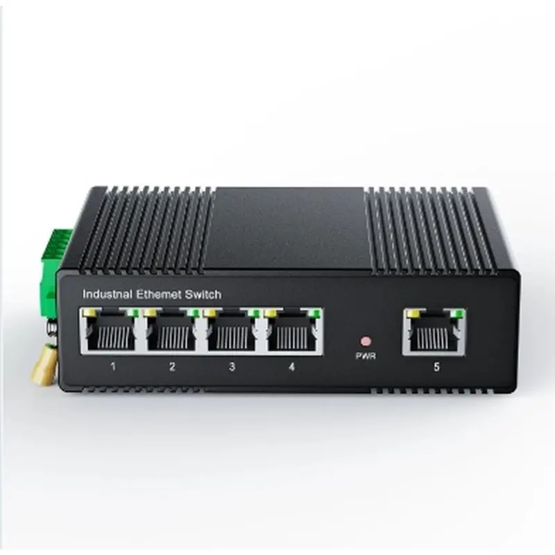 Industrial Ethernet Switch 5 Port Gigabit 1000Mbps Miniature Network Switch DIN Rail Mounting IP40 Protection Plug& Play-Y18A