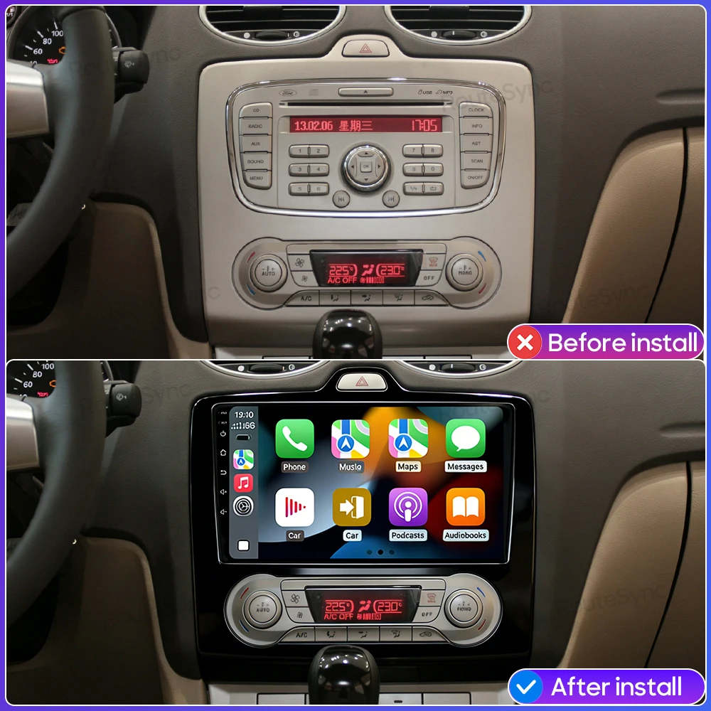 Android 15 Car Multimedia Video Player Stereo Wifi Navigation GPS For Ford Focus 2 Mk 2 Fox 2004 - 2011 Rear View Camera Support