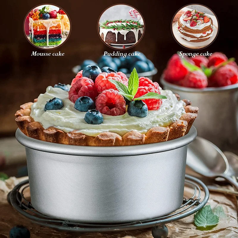 18 sztuk 4-calowa mała patelnia do ciasta Mini okrągłe patelnie do ciasta do pieczenia patelni do ciasta serowego, pizzy, quiche