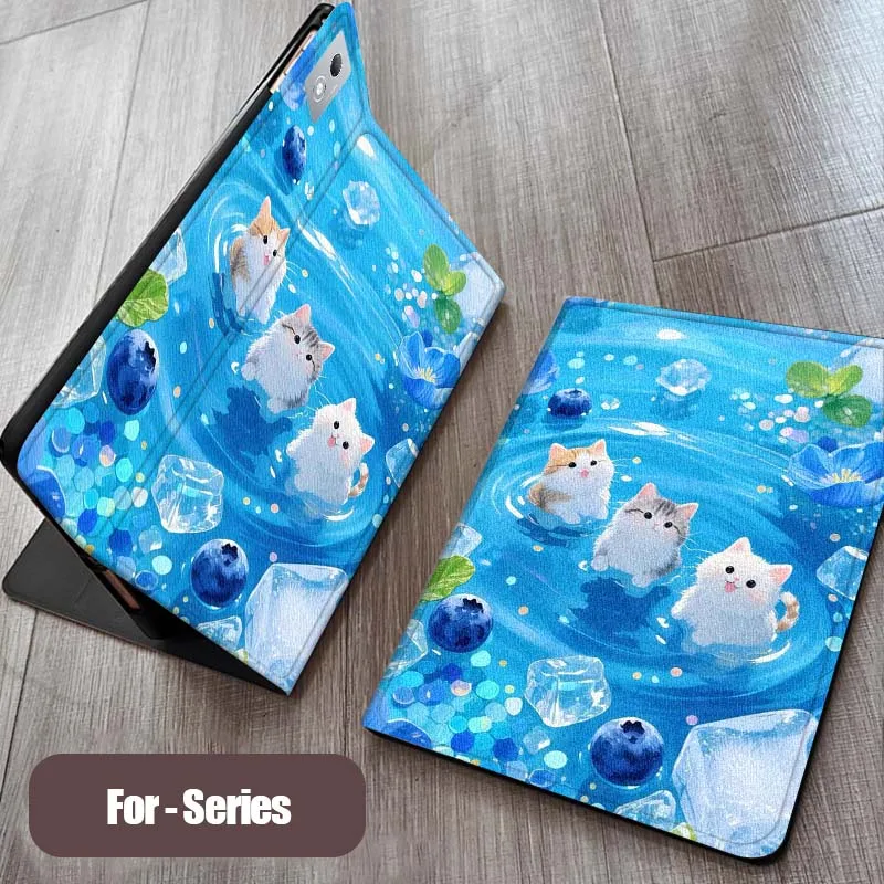 

Cat Art Butterfly Flower Tablet Case For Xiaoxin Lenovo Pad Tab K10 K11 M10 P12 P11 Pro GT Gen2 Plus Legion Y700 Y900 12.1